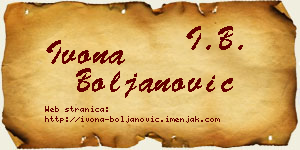 Ivona Boljanović vizit kartica